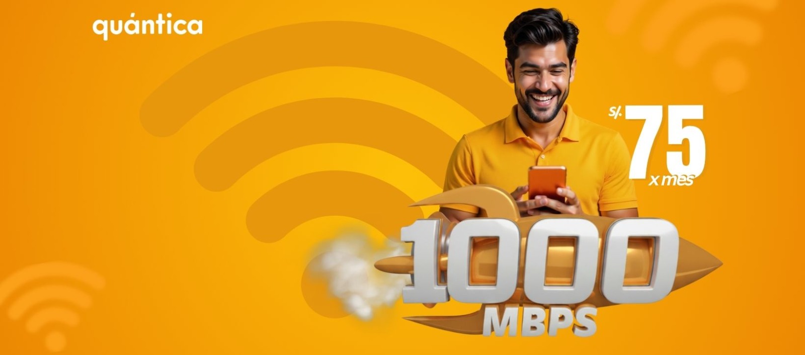 Quántica de 1000 MBPS por 75 soles al mes.